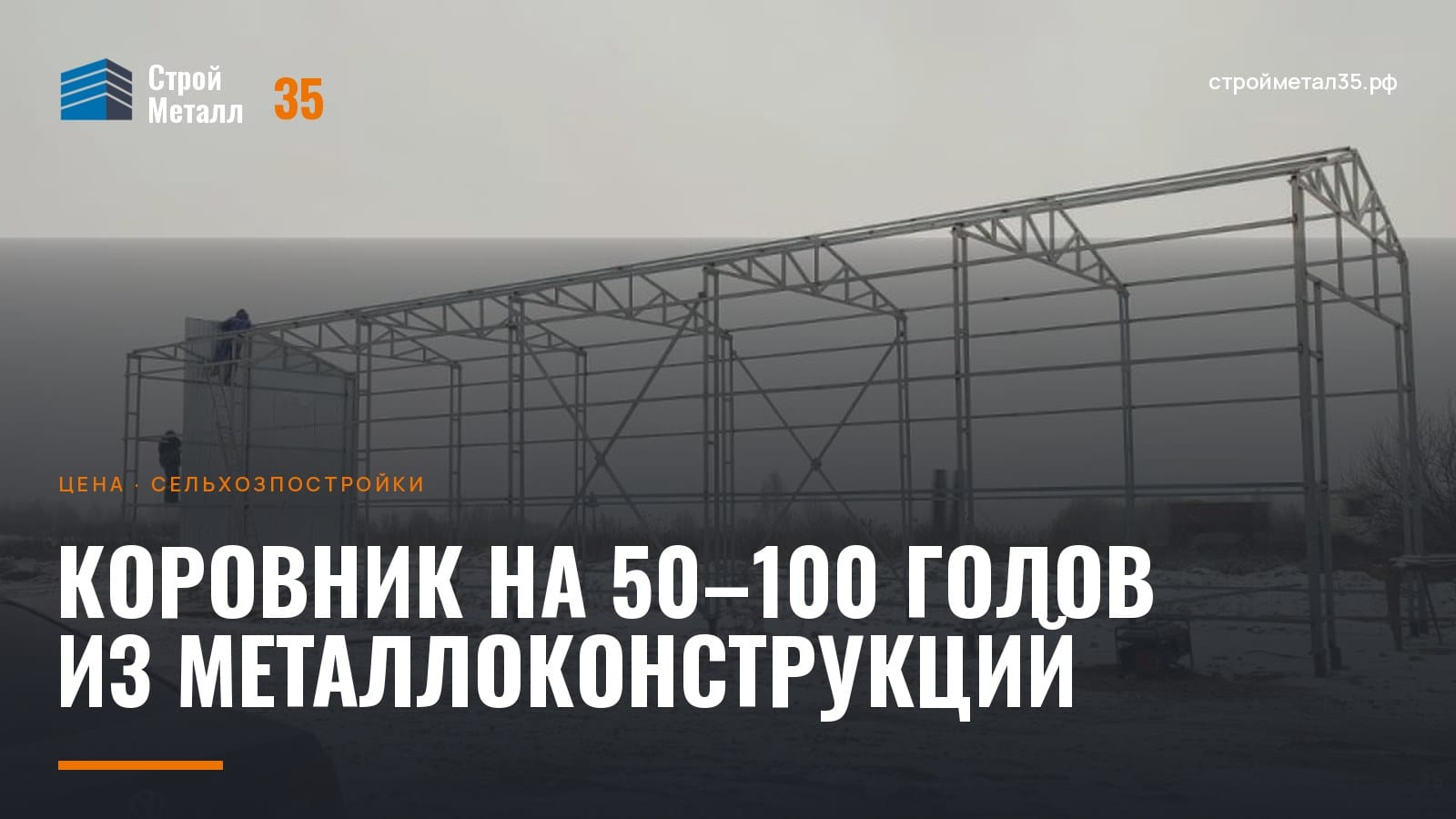 Каркас сельскохозяйственного здания из металлоконструкций